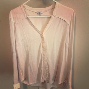 Splendid pale pink button down tee